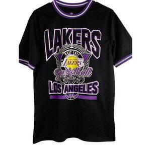 Mens NBA Los Angeles Lakers S Polyester Tshirt Black Short Sleeve Basketball